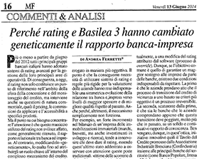 Perché rating e Basilea 3 hanno cambiato geneticamente il rapporto banca-impresa