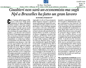 Gualtieri non sarà un economista ma sugli Npl a Bruxelles ha fatto un gran lavoro