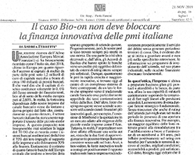 Il caso Bio-on non deve bloccare la finanza innovativa delle pmi italiane