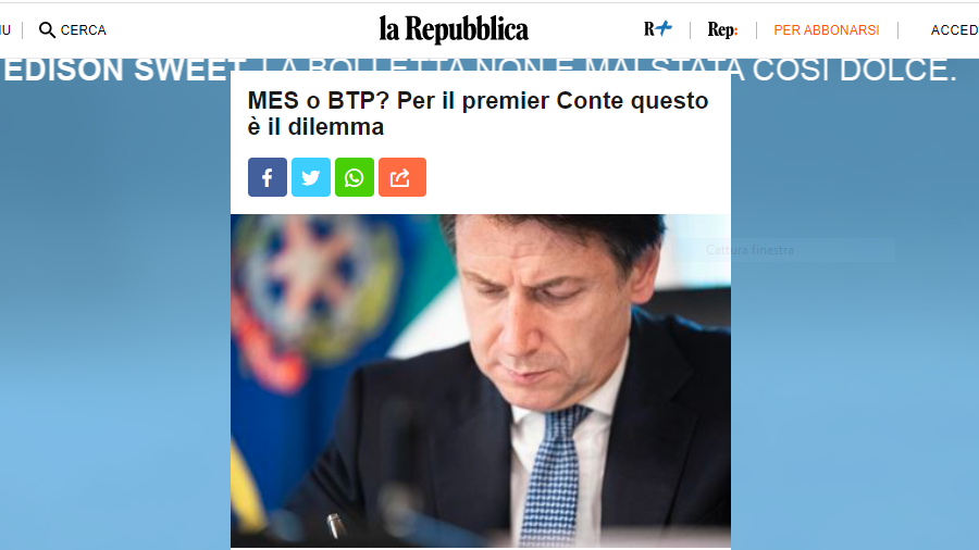 MES o BTP? Per il premier Conte questo è il dilemma