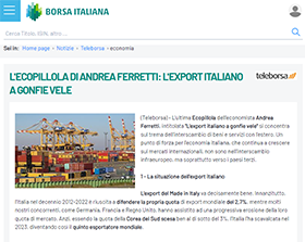 L'export italiano a gonfie vele