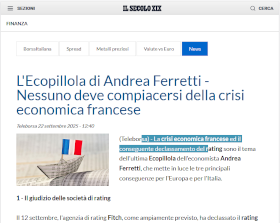 Nessuno deve compiacersi della crisi economica francese